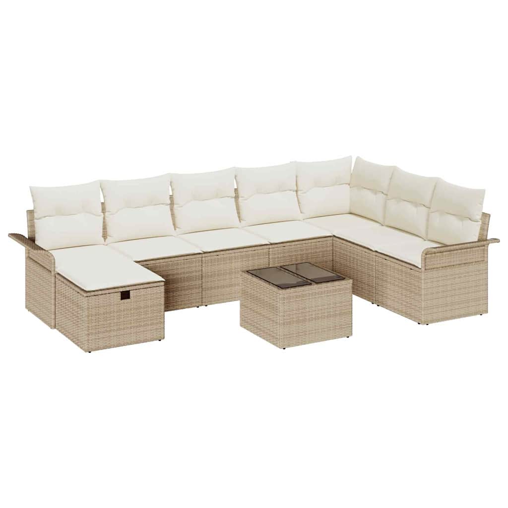 Havesofa Sæt 9 stk. Poly rattan