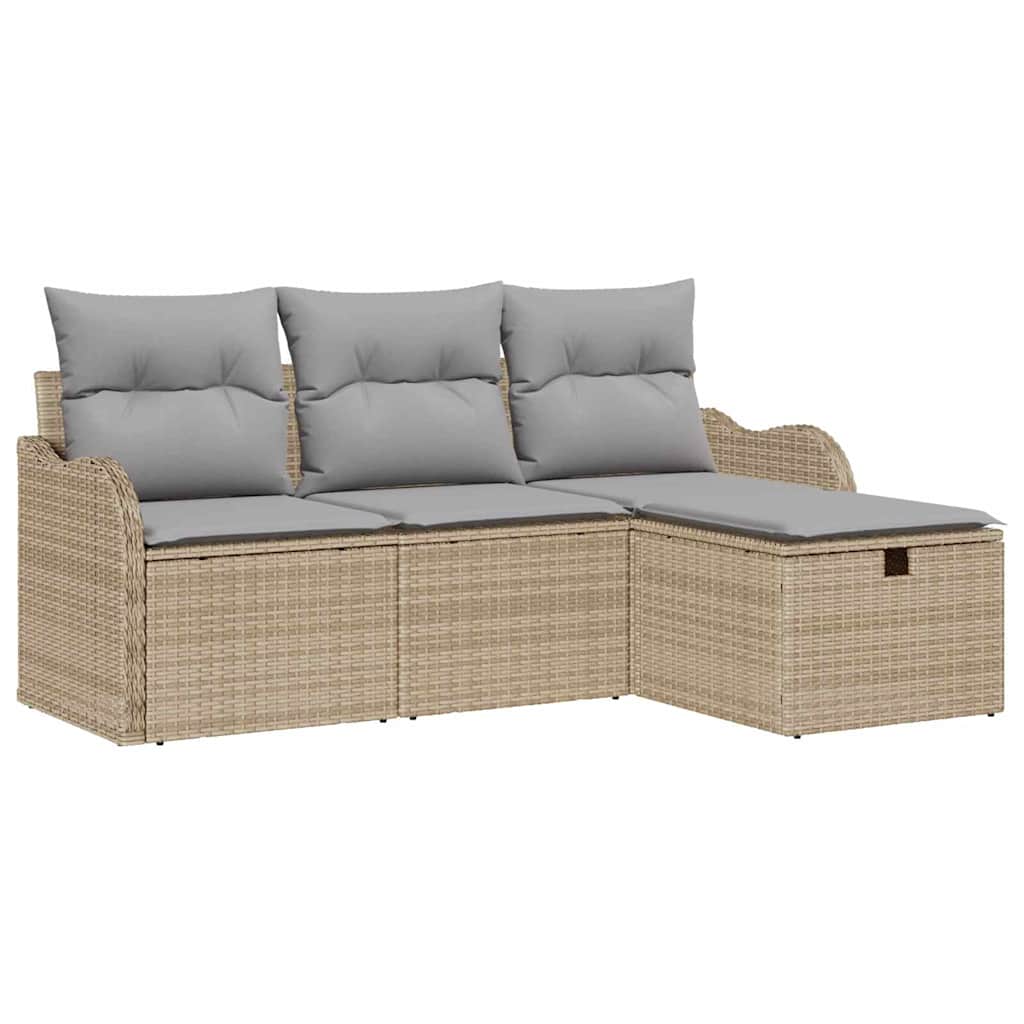 Havesofa Sæt 4 stk. Poly rattan