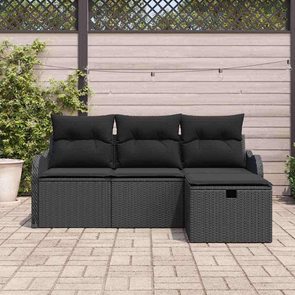 Havesofa Sæt 4 stk. Poly rattan