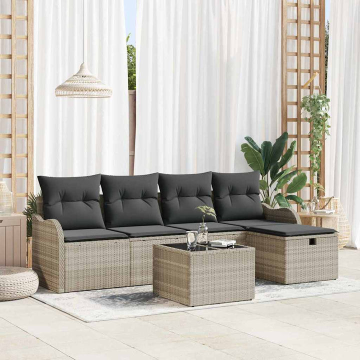 Havesofa Sæt 6 stk. Poly rattan