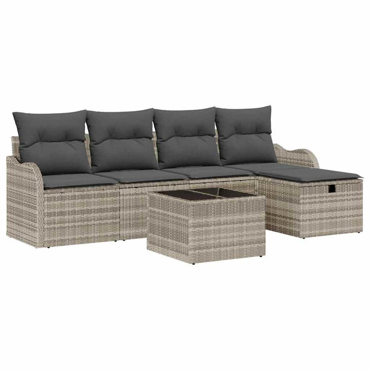 Havesofa Sæt 6 stk. Poly rattan