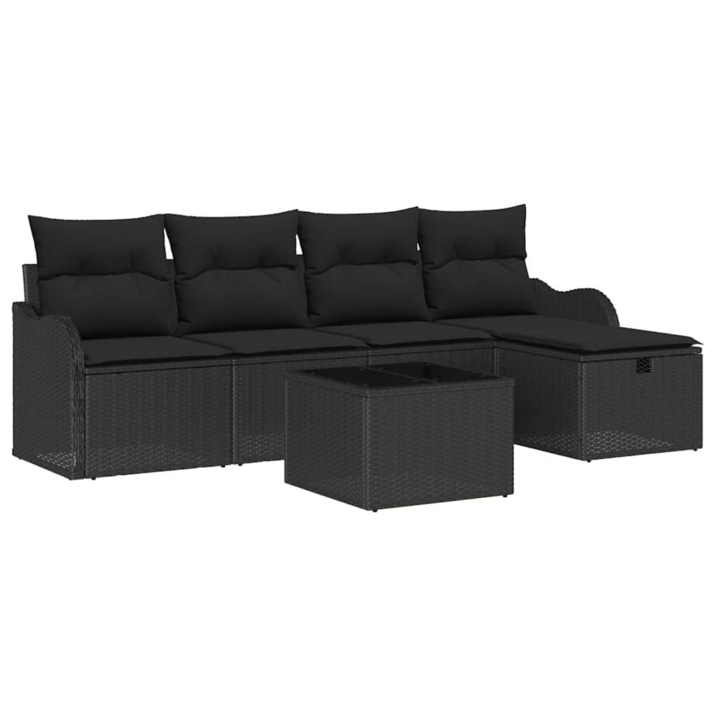 Havesofa Sæt 6 stk. Poly rattan