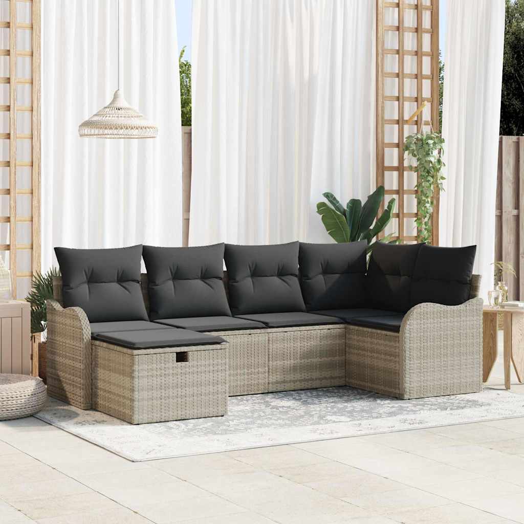 Havesofa Sæt 6 stk. Poly rattan