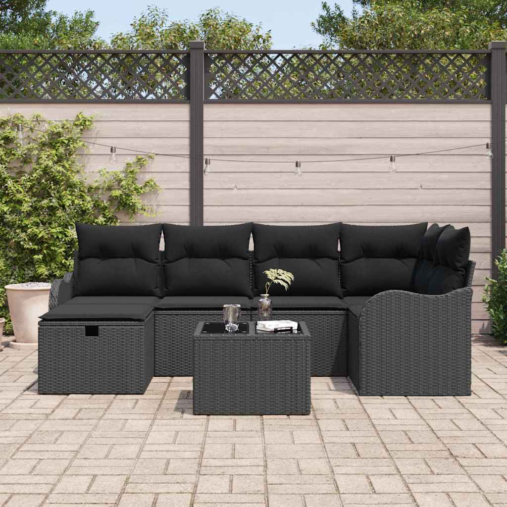Havesofa Sæt 7 stk. Poly rattan