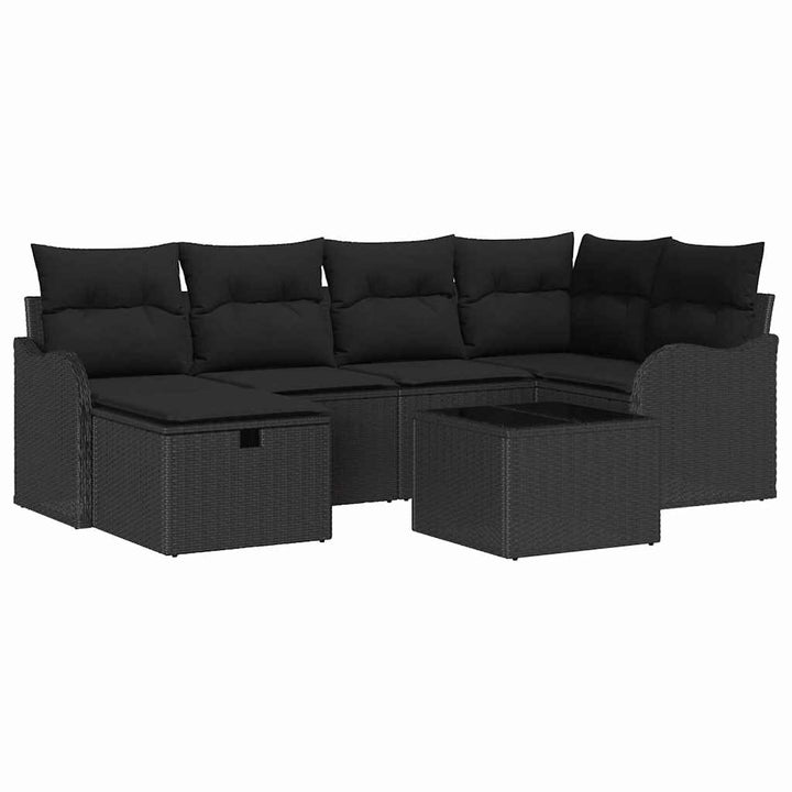 Havesofa Sæt 7 stk. Poly rattan