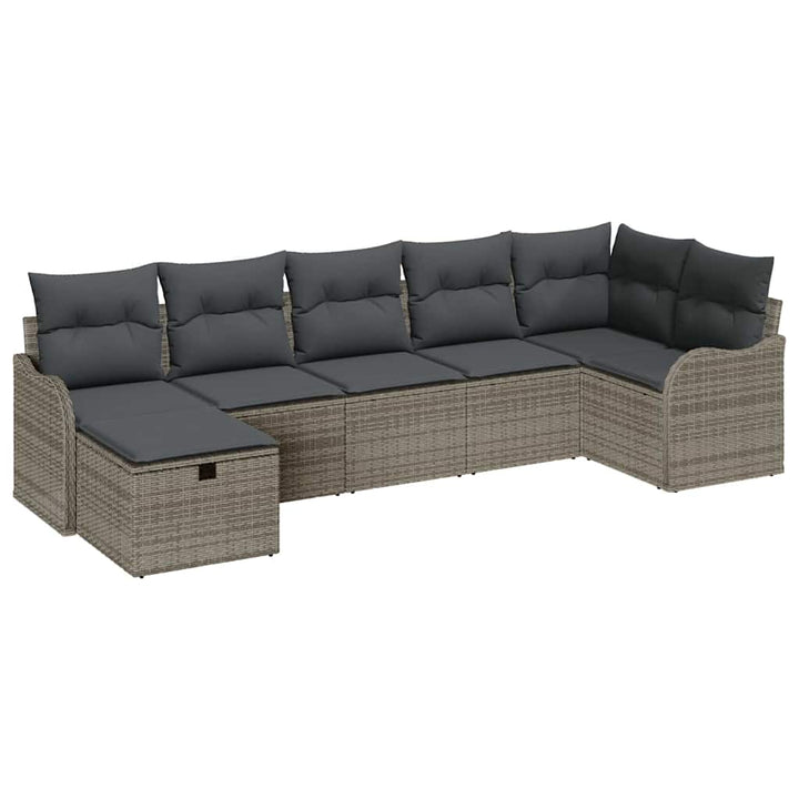 Havesofa Sæt 7 stk. Poly rattan
