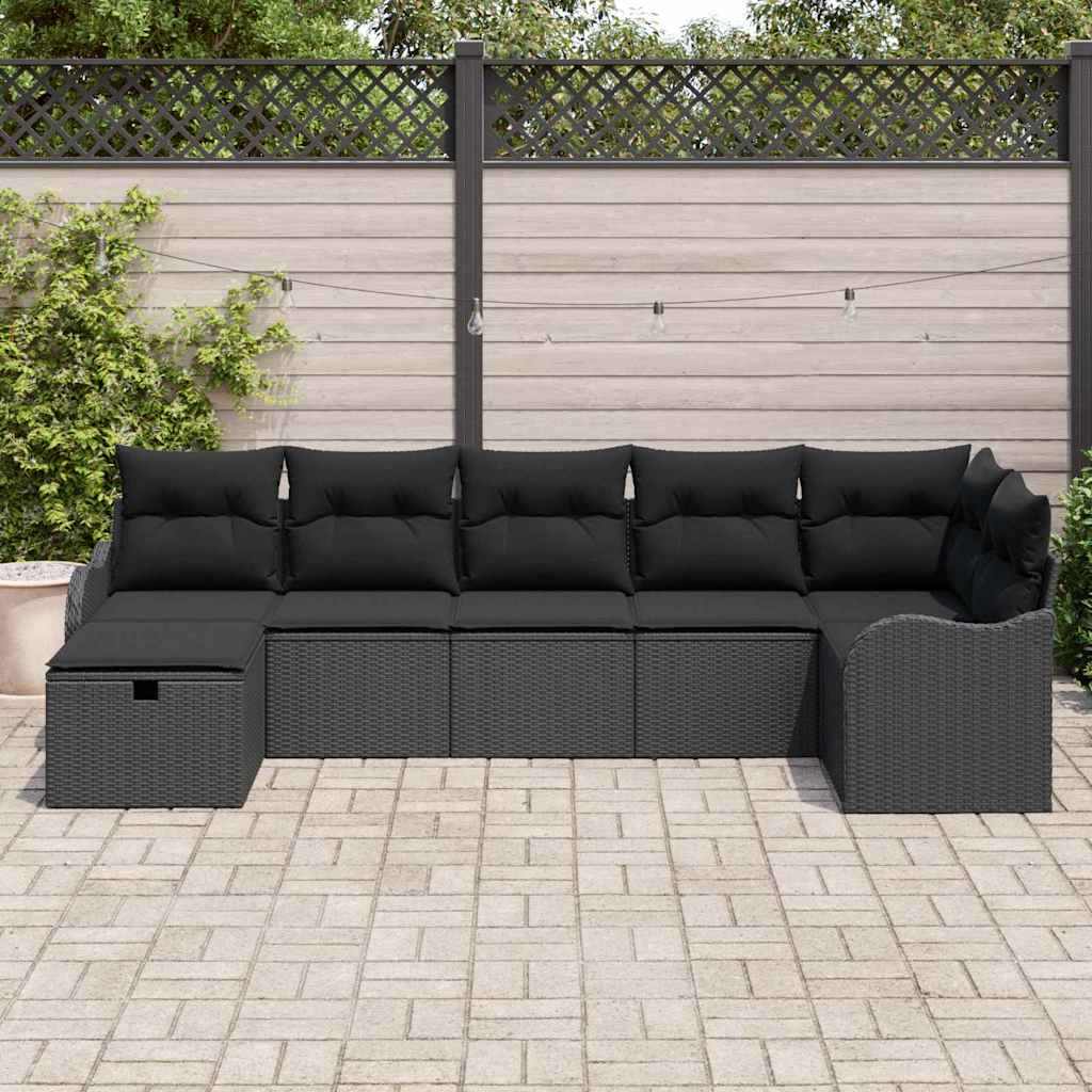 Havesofa Sæt 7 stk. Poly rattan