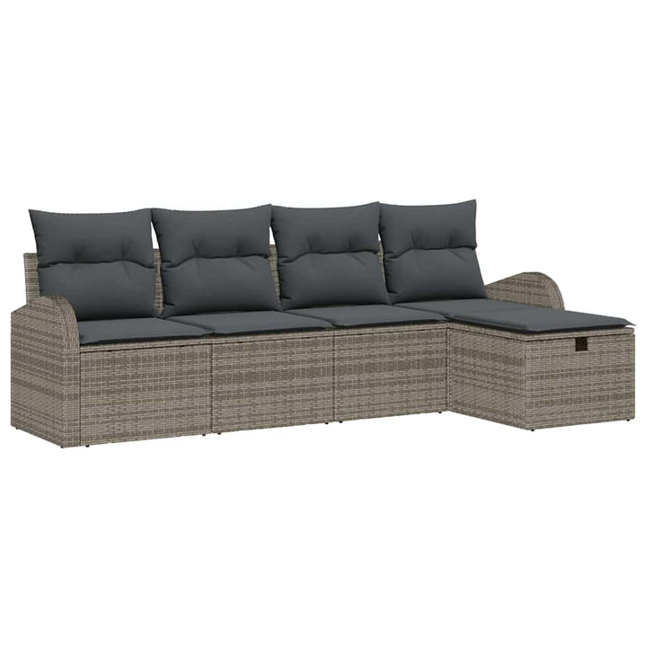 Havesofa Sæt 5 stk. Grå polyrattan