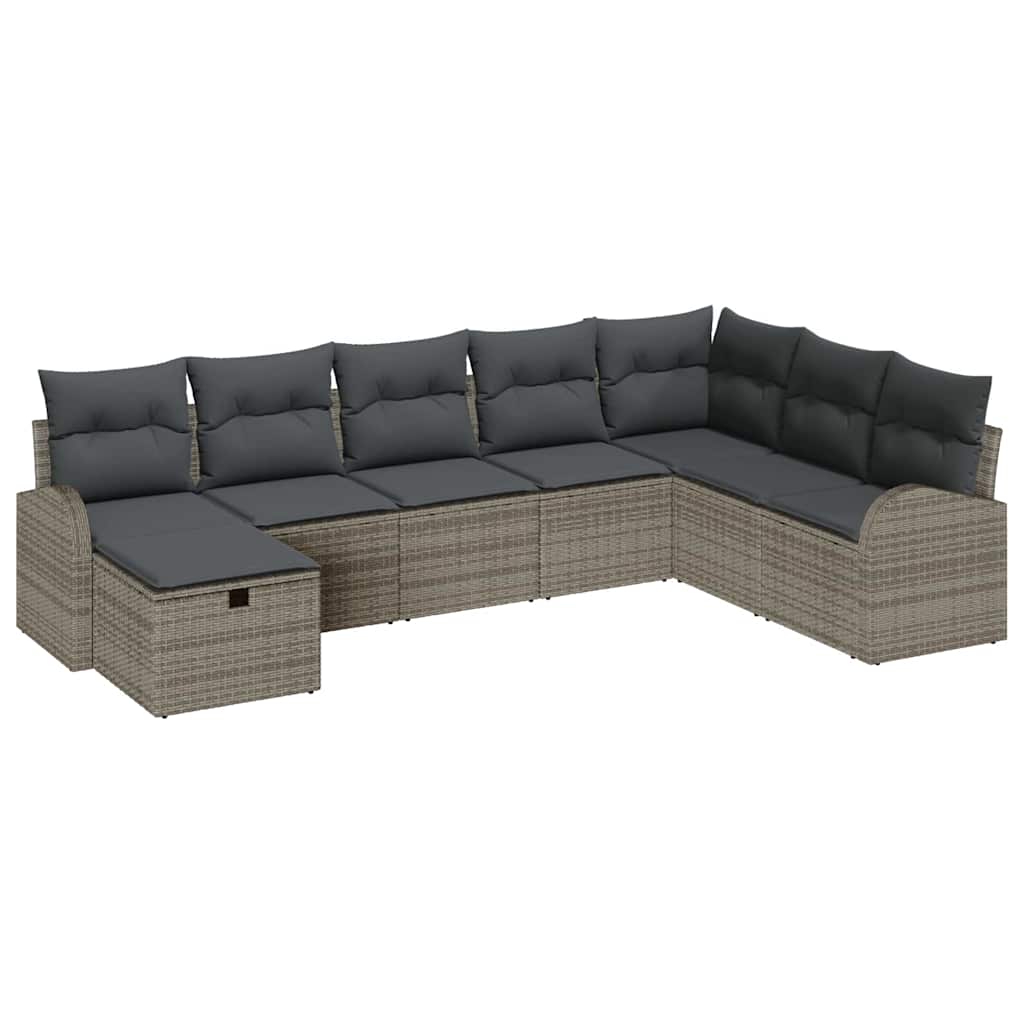 Havesofa Sæt 8 stk. Grå polyrattan
