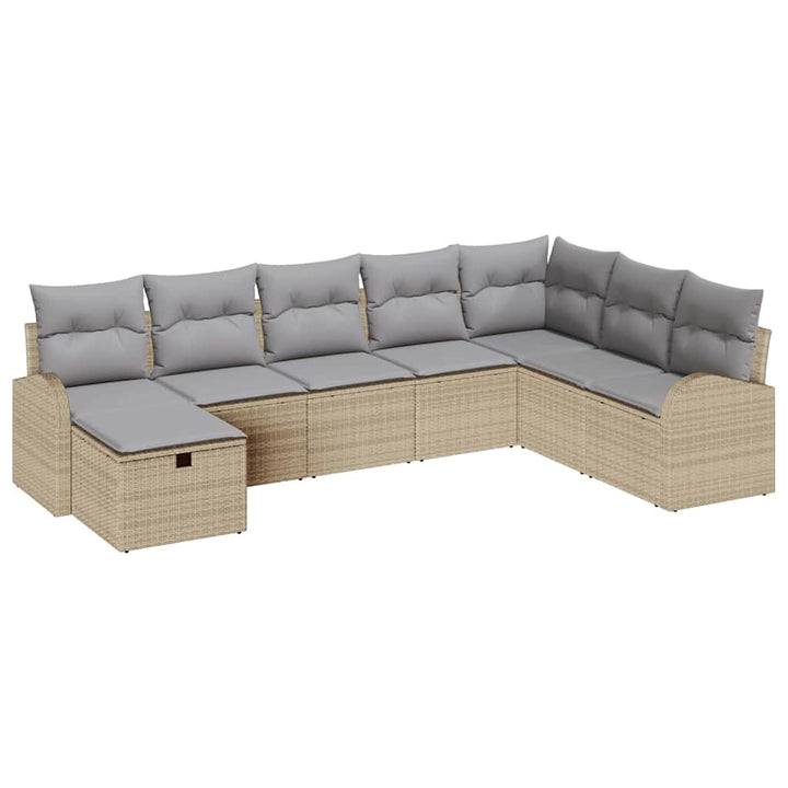 Havesofa Sæt 8 stk. Beige polyrattan