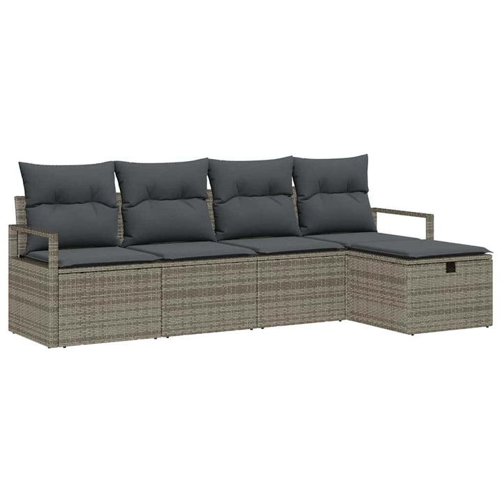 Havesofa Sæt 5 stk. Grå polyrattan