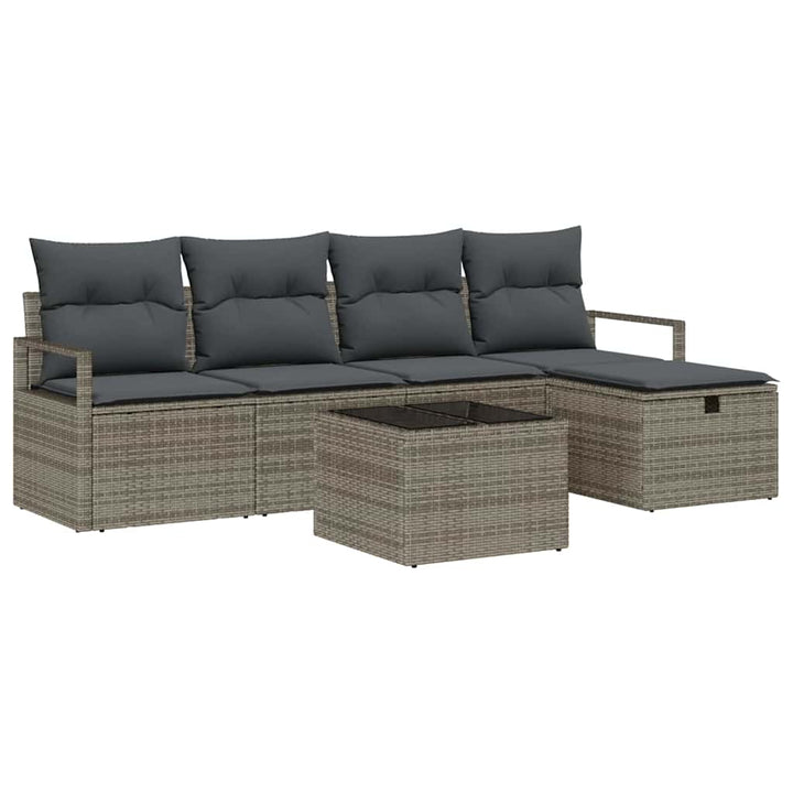 Havesofa Sæt 6 stk. Grå polyrattan