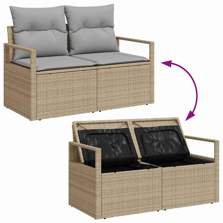 Sofa Sæt med pude 5 pcs polyrattan