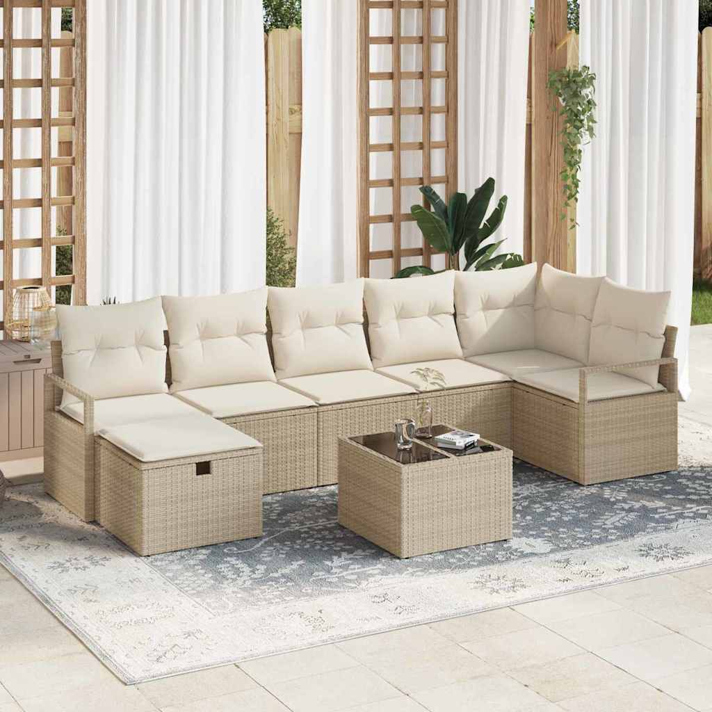 Sofa Sæt med pude 4 pcs polyrattan