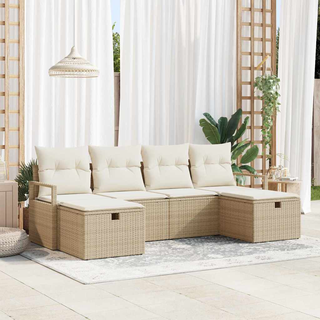 Sofa Sæt 5 stk. polyrattan