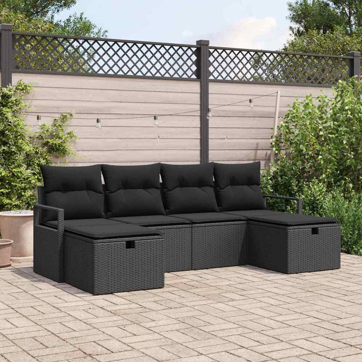 Sofa Sæt med pude 5 pcs polyrattan