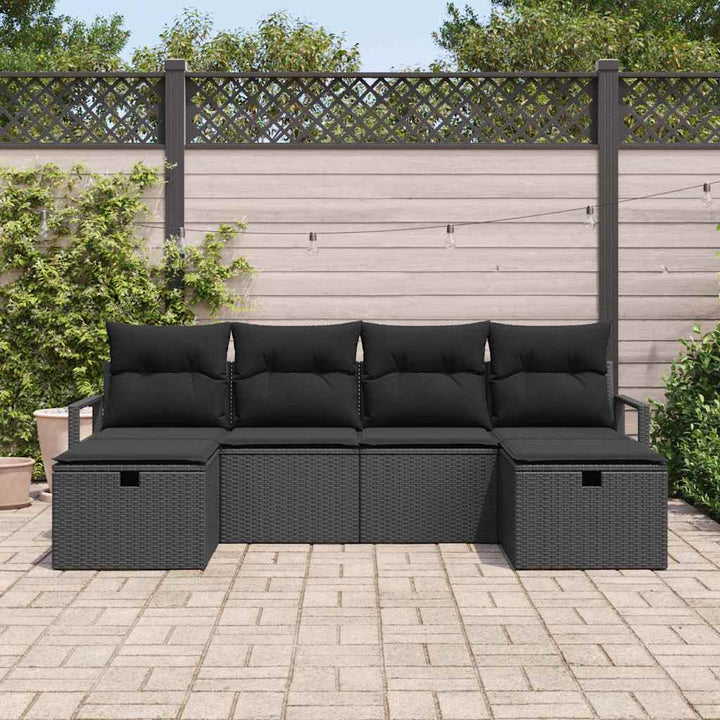 Sofa Sæt med pude 5 pcs polyrattan