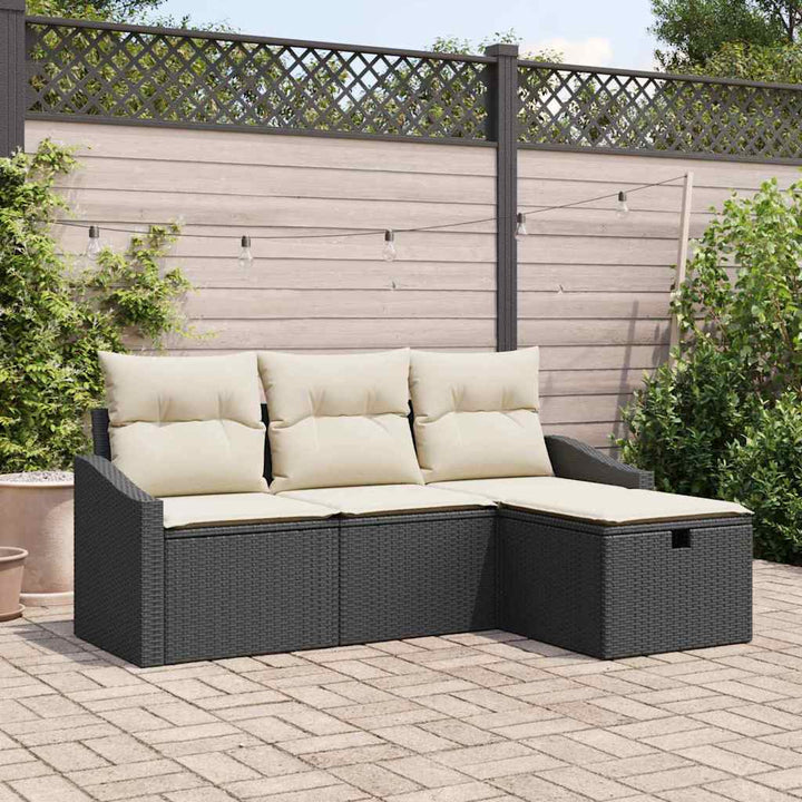 Sofa Sæt med pude 4 pcs polyrattan