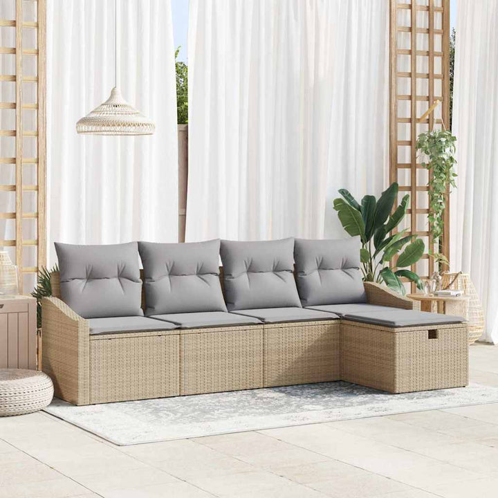 Sofa Sæt med pude 6 pcs polyrattan