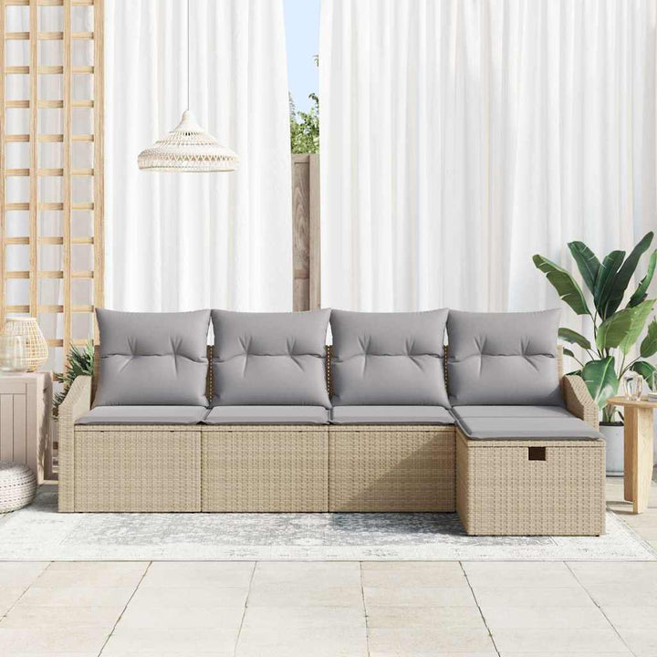 Sofa Sæt med pude 6 pcs polyrattan