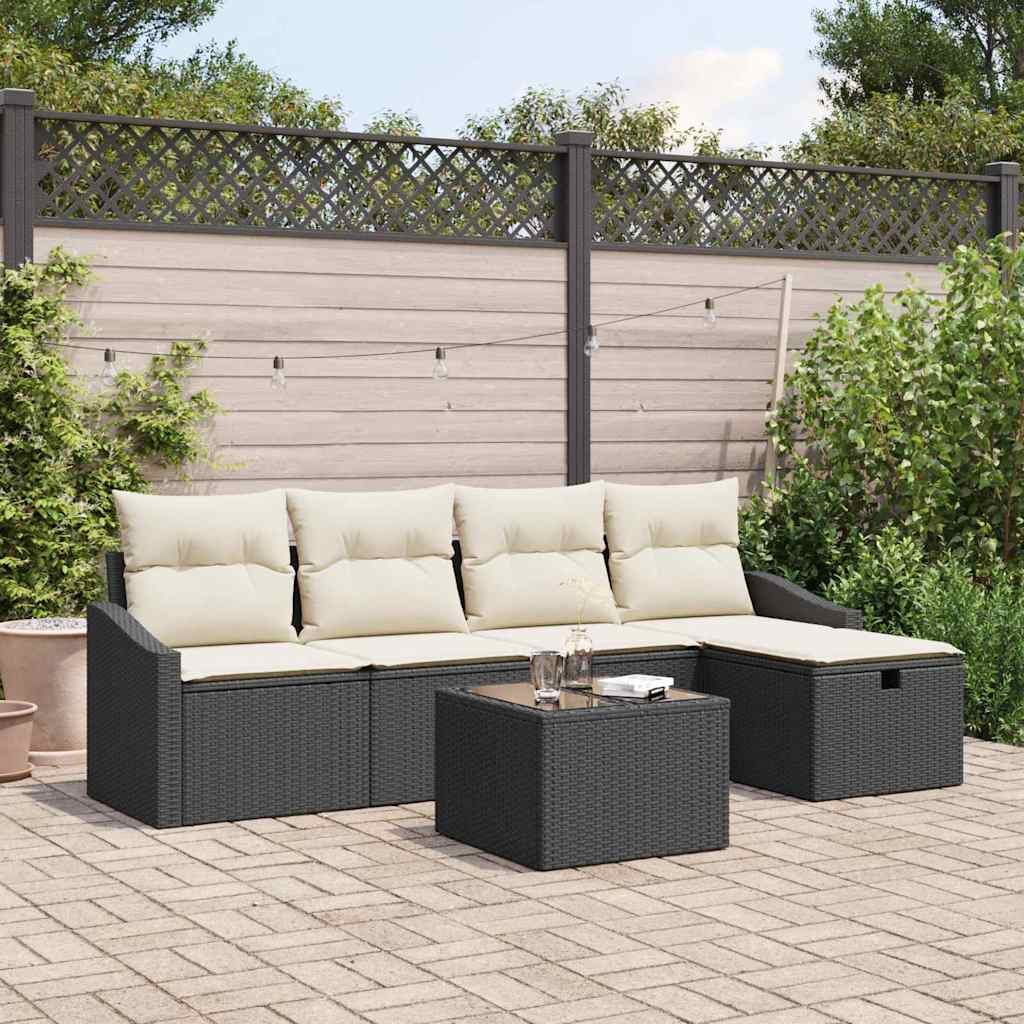 Sofa Sæt med pude 5 pcs polyrattan