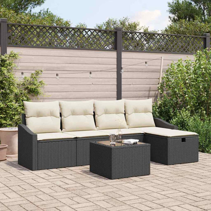 Sofa Sæt med pude 5 pcs polyrattan