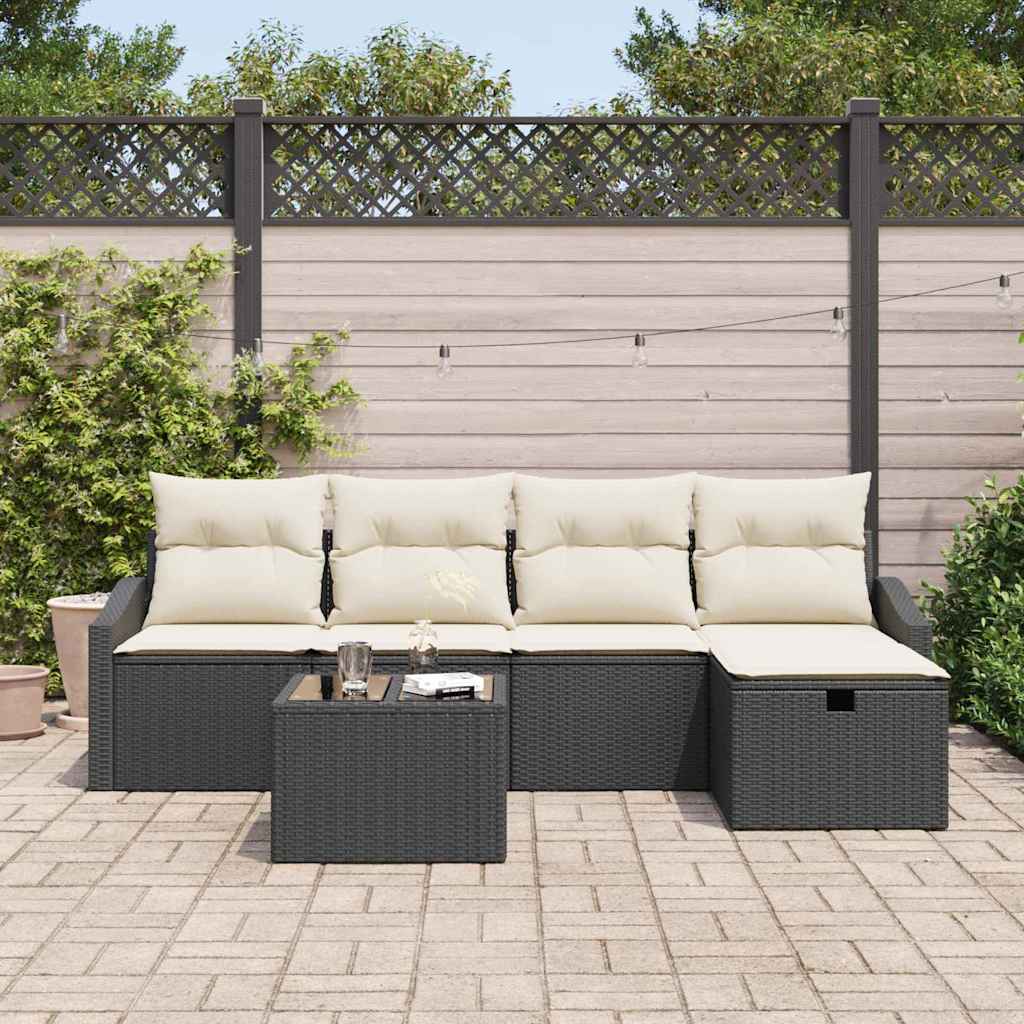 Sofa Sæt med pude 5 pcs polyrattan