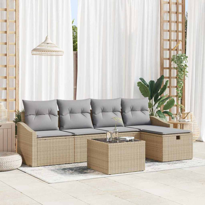 Sofa Sæt med pude 5 pcs polyrattan