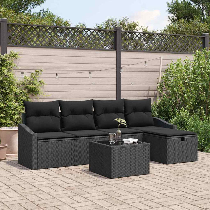 Sofa Sæt med pude 6 pcs polyrattan