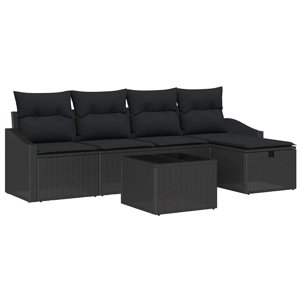 Sofa Sæt med pude 6 pcs polyrattan