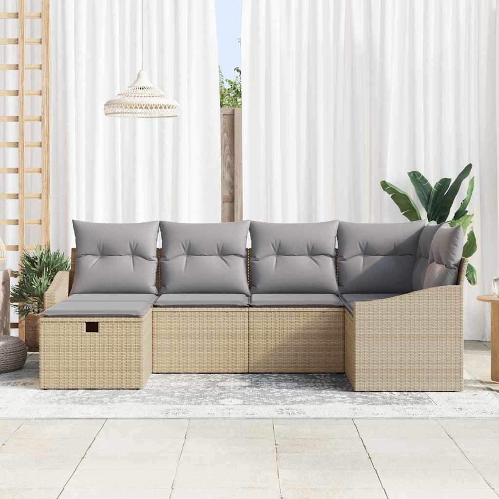 Sofa Sæt 6 stk. polyrattan