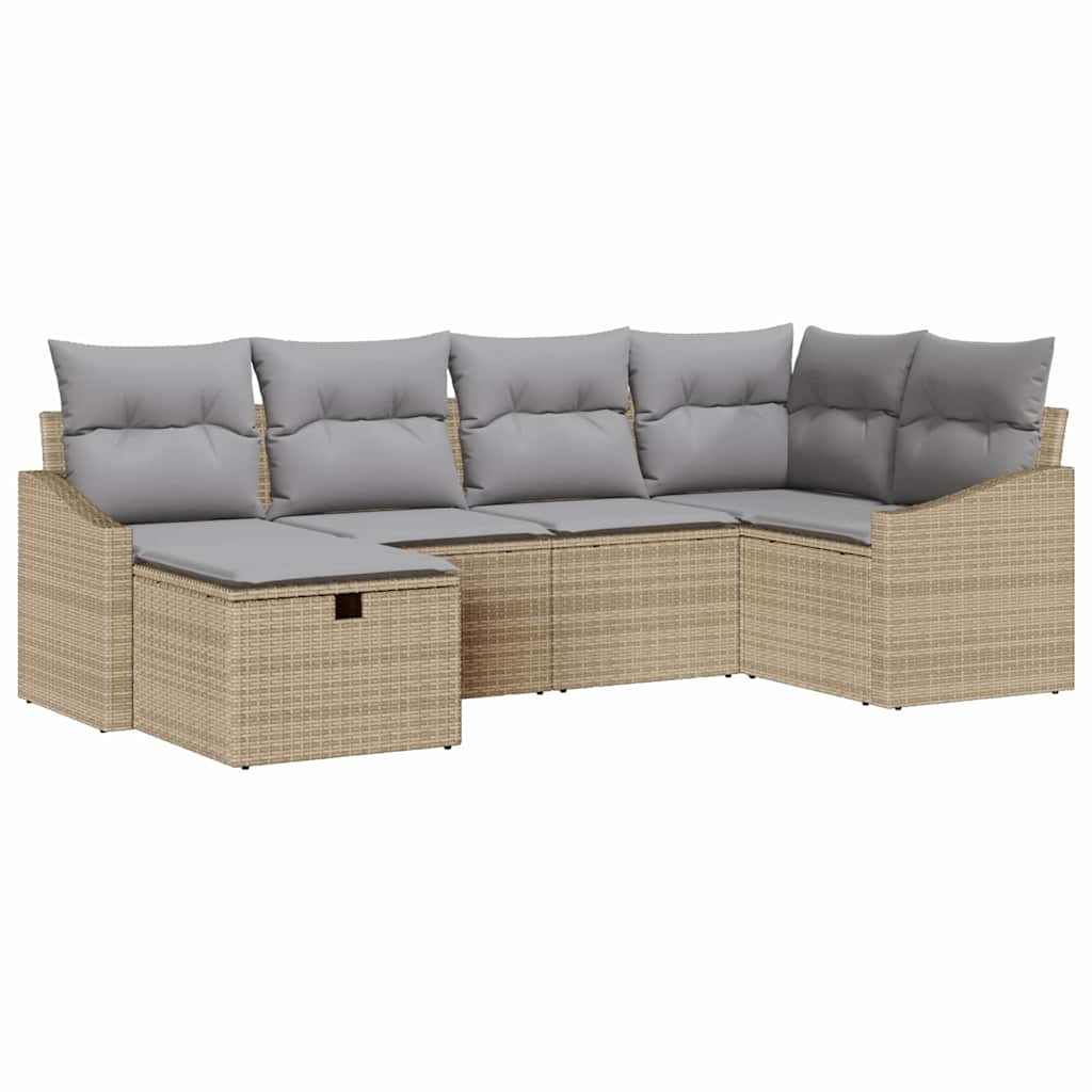 Sofa Sæt 6 stk. polyrattan
