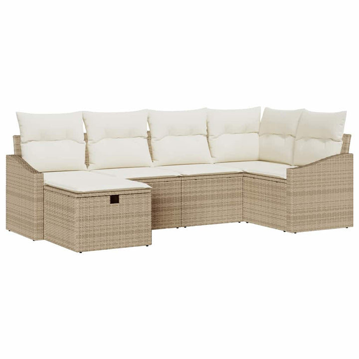 Sofa Sæt med pude 7 pcs polyrattan