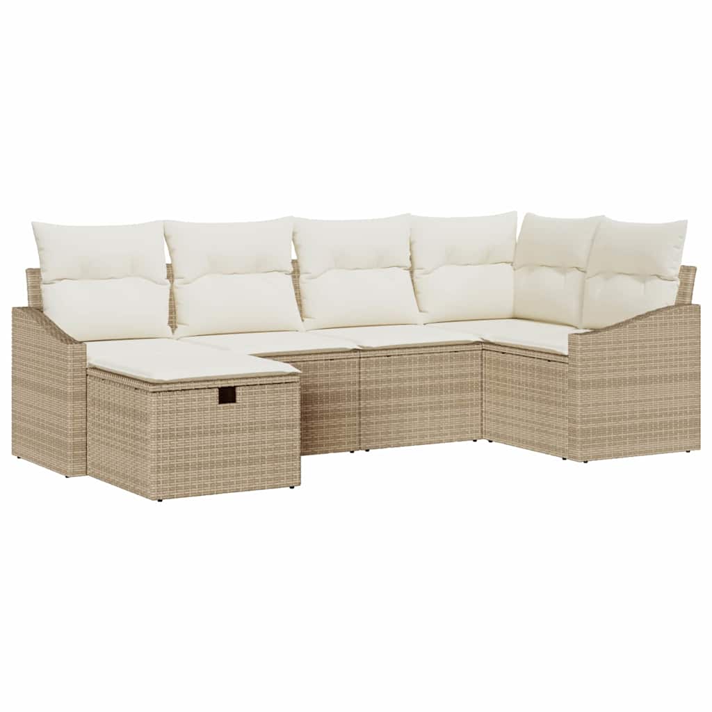 Sofa Sæt med pude 7 pcs polyrattan