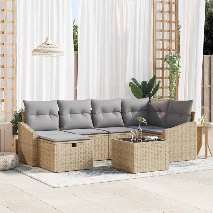 Sofa Sæt 7 stk. polyrattan