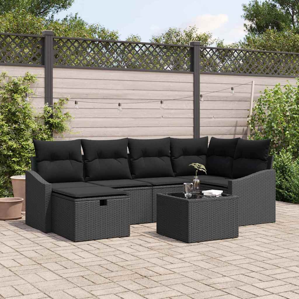 Sofa Sæt med pude 7 pcs polyrattan
