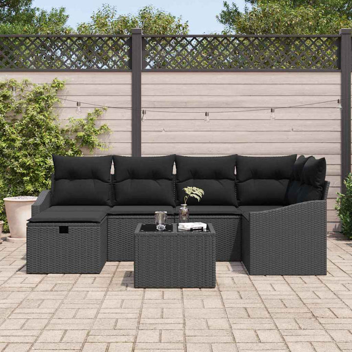 Sofa Sæt med pude 7 pcs polyrattan