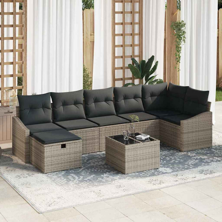 Sofa Sæt med pude 8 pcs polyrattan