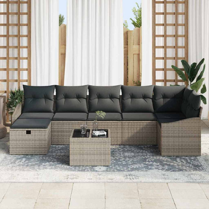 Sofa Sæt med pude 8 pcs polyrattan