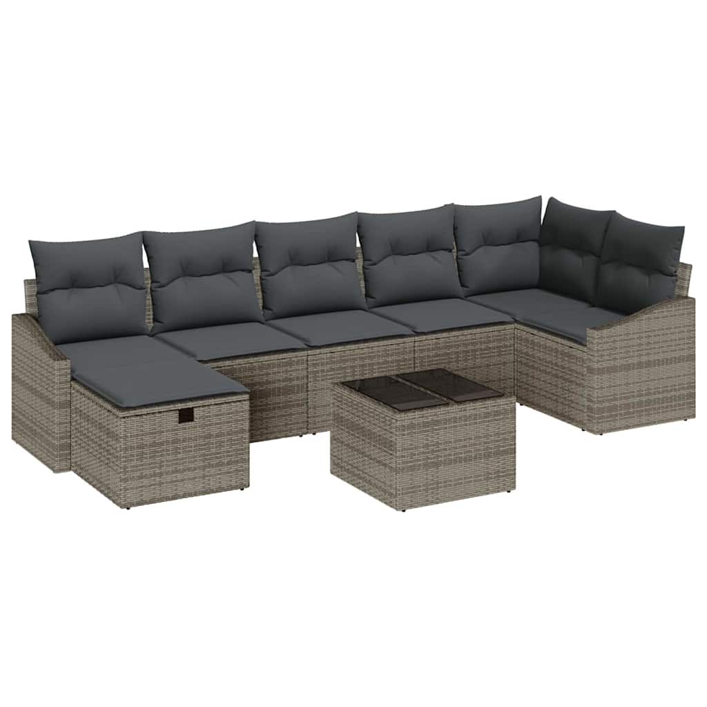 Sofa Sæt med pude 8 pcs polyrattan