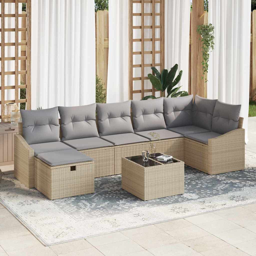Sofa Sæt med pude 7 pcs polyrattan