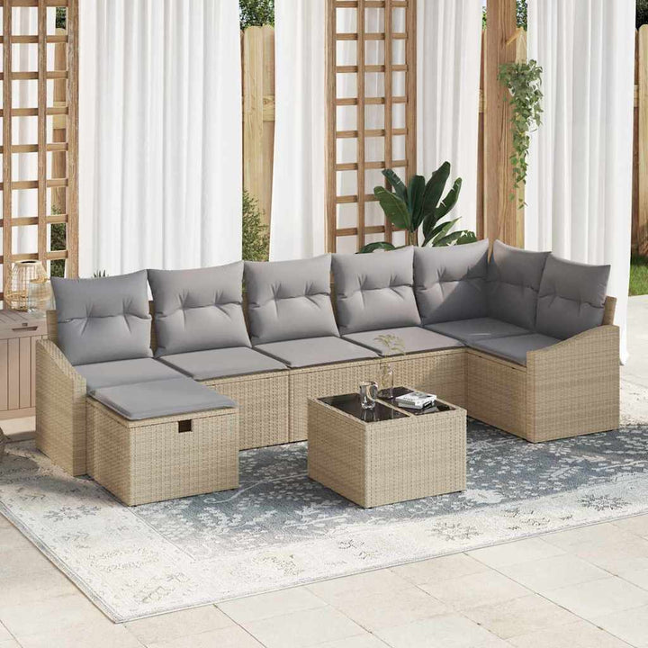 Sofa Sæt med pude 7 pcs polyrattan