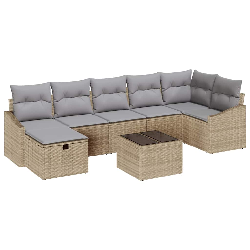 Sofa Sæt med pude 7 pcs polyrattan