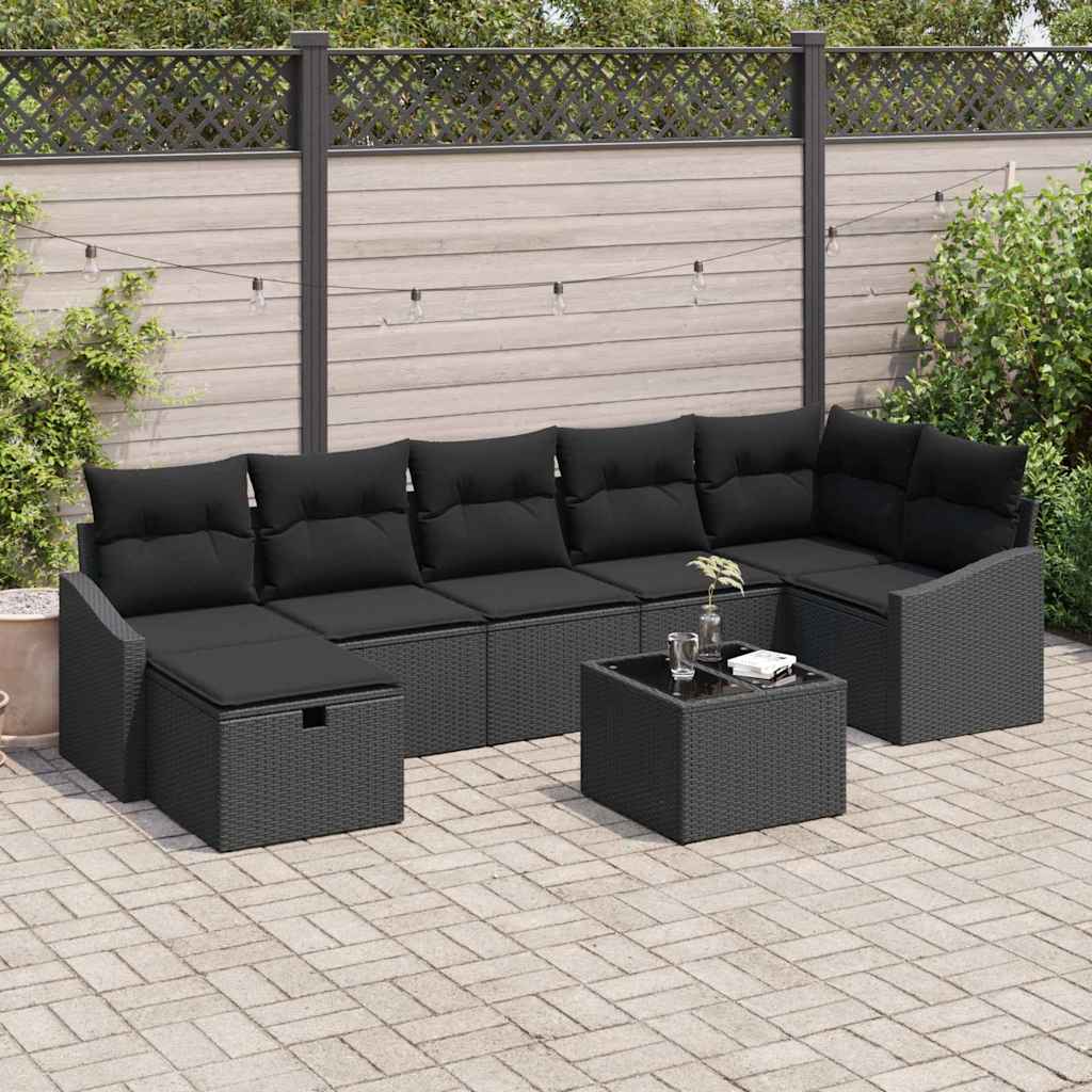 Sofa Sæt med pude 8 pcs polyrattan
