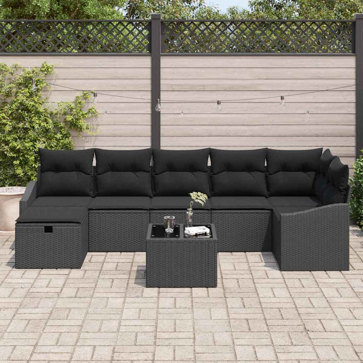 Sofa Sæt med pude 8 pcs polyrattan