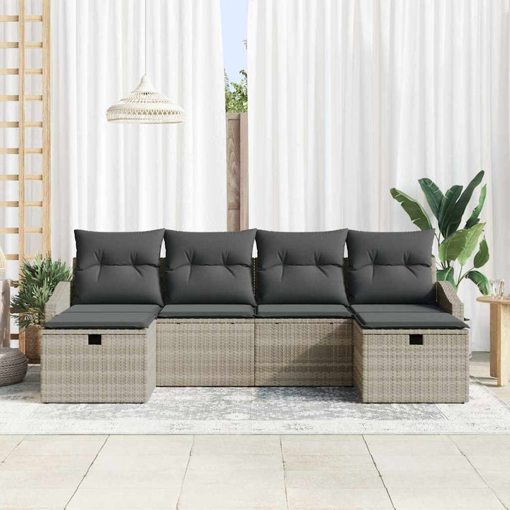 Sofa Sæt med pude 6 pcs polyrattan