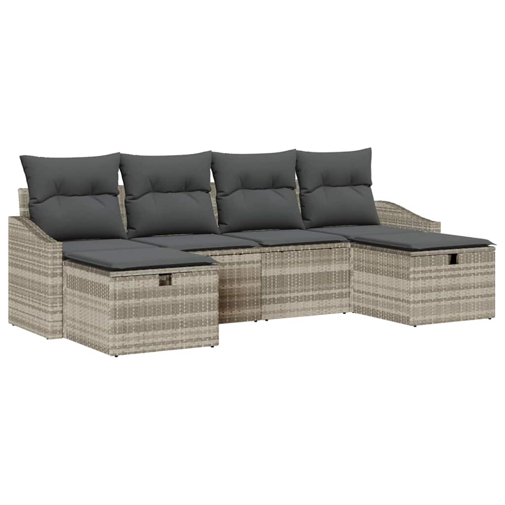 Sofa Sæt med pude 6 pcs polyrattan