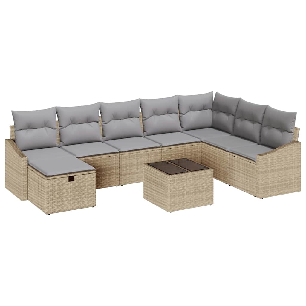 Sofa Sæt med pude 8 pcs polyrattan