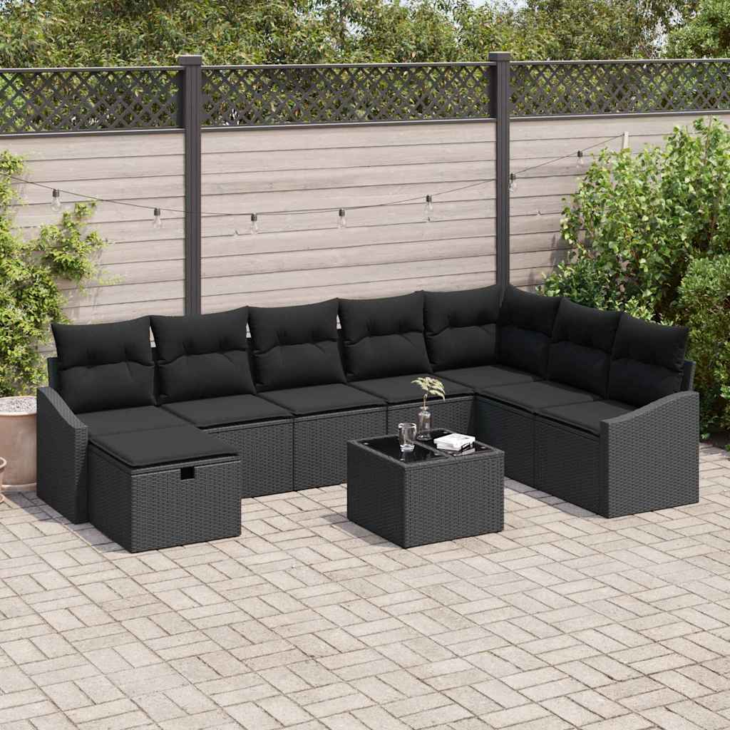 Sofa Sæt med pude 8 pcs polyrattan