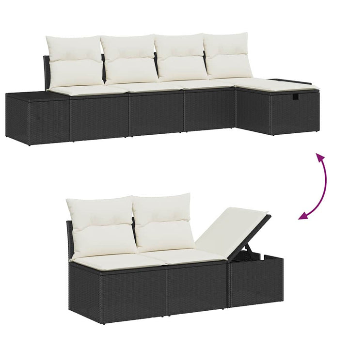 Sofa Sæt med pude 6 pcs polyrattan